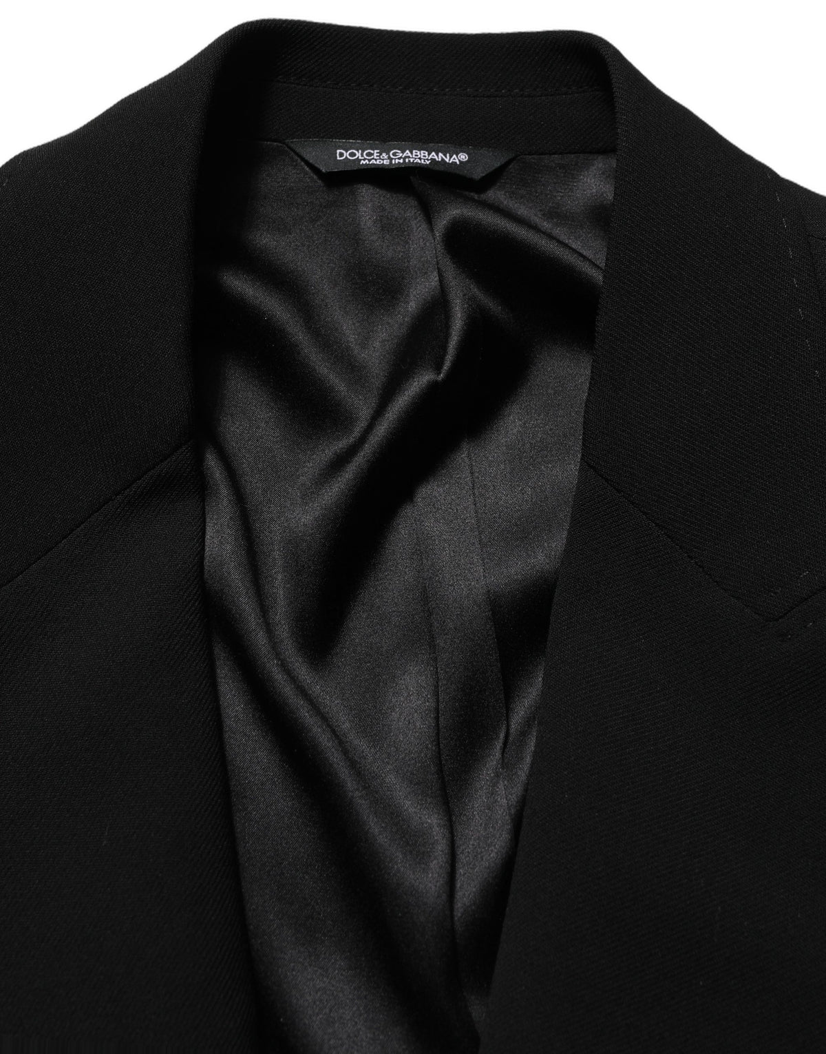Dolce & Gabbana Men's Single Breasted Virgin Wool & Silk Blazer - Black