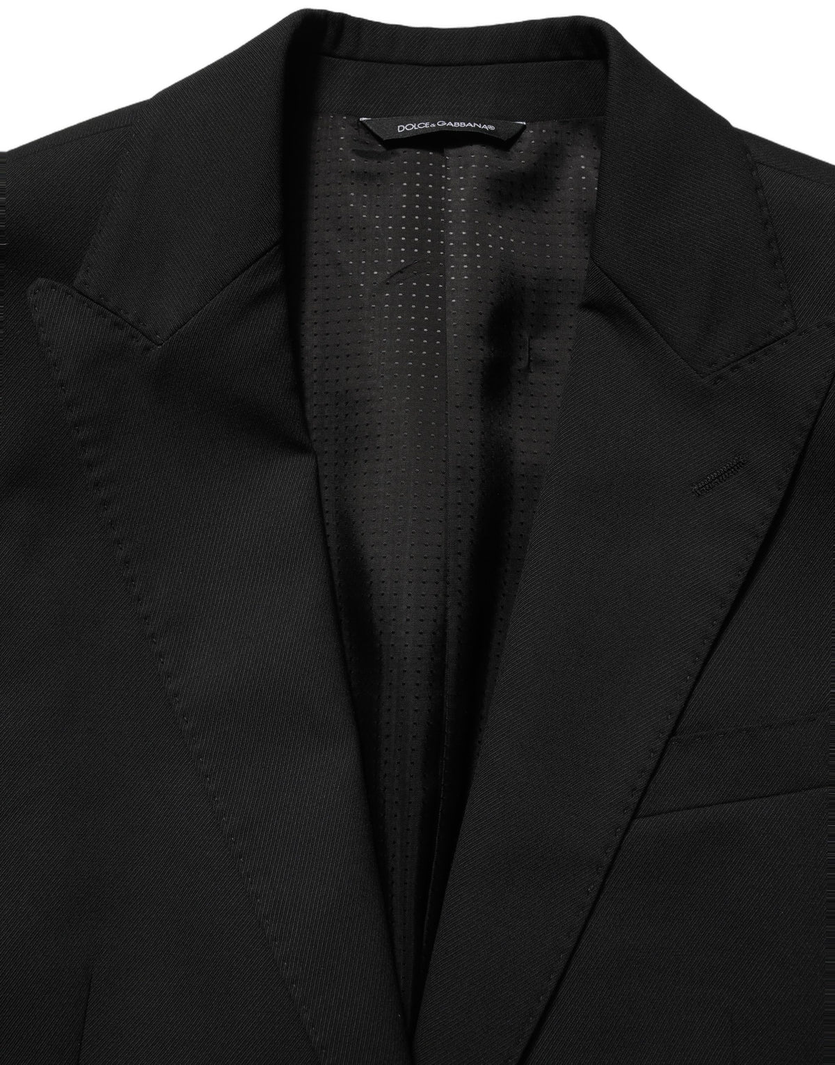 Dolce & Gabbana Men's Single Breasted Virgin Wool Polyester & Viscose Blazer - Black