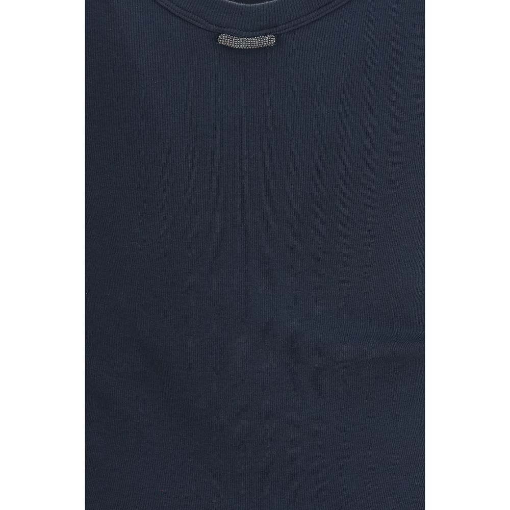Brunello Cucinelli Blue Cotton T-Shirt