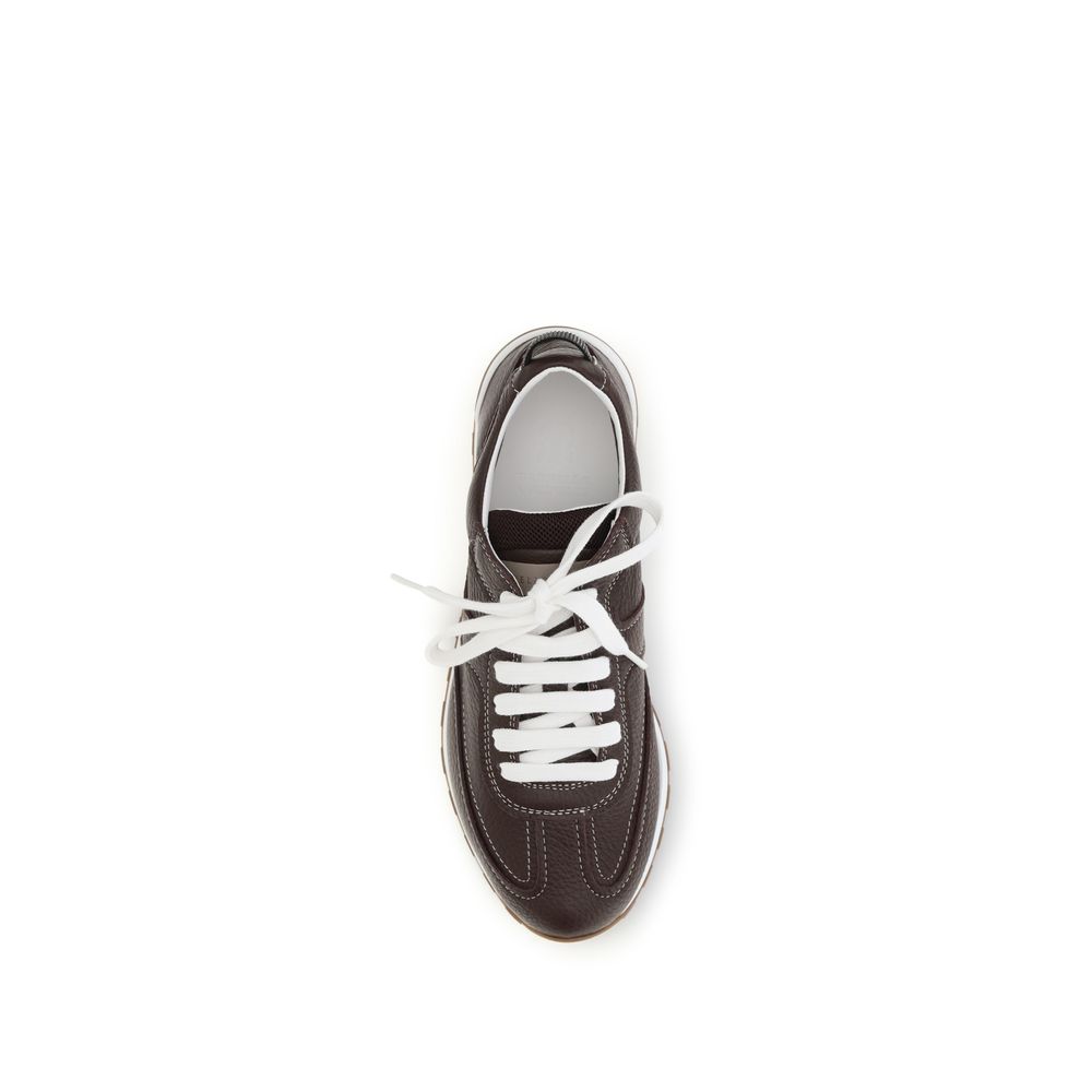 Brunello Cucinelli Women's Athletic Bos Taurus Calf Leather Sneakers - Brown