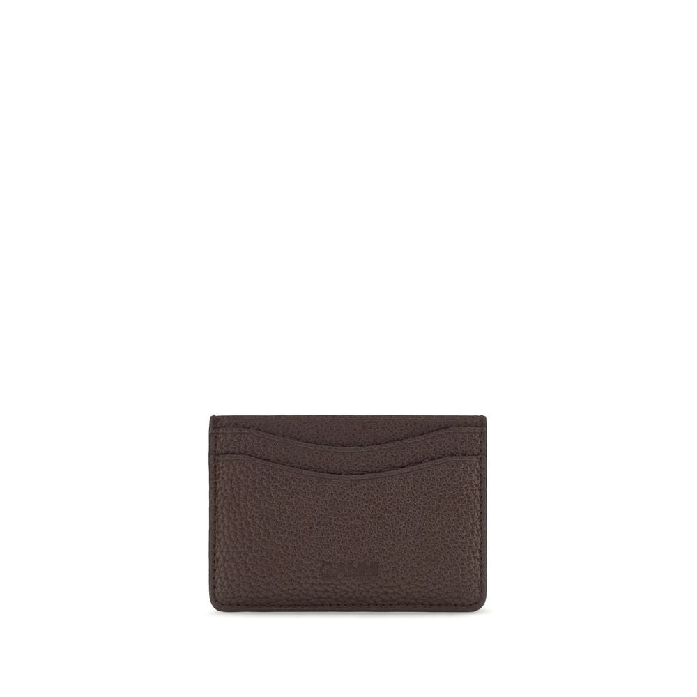 Ganni Polyester & Polyurethane Cardholder Wallet - Brown