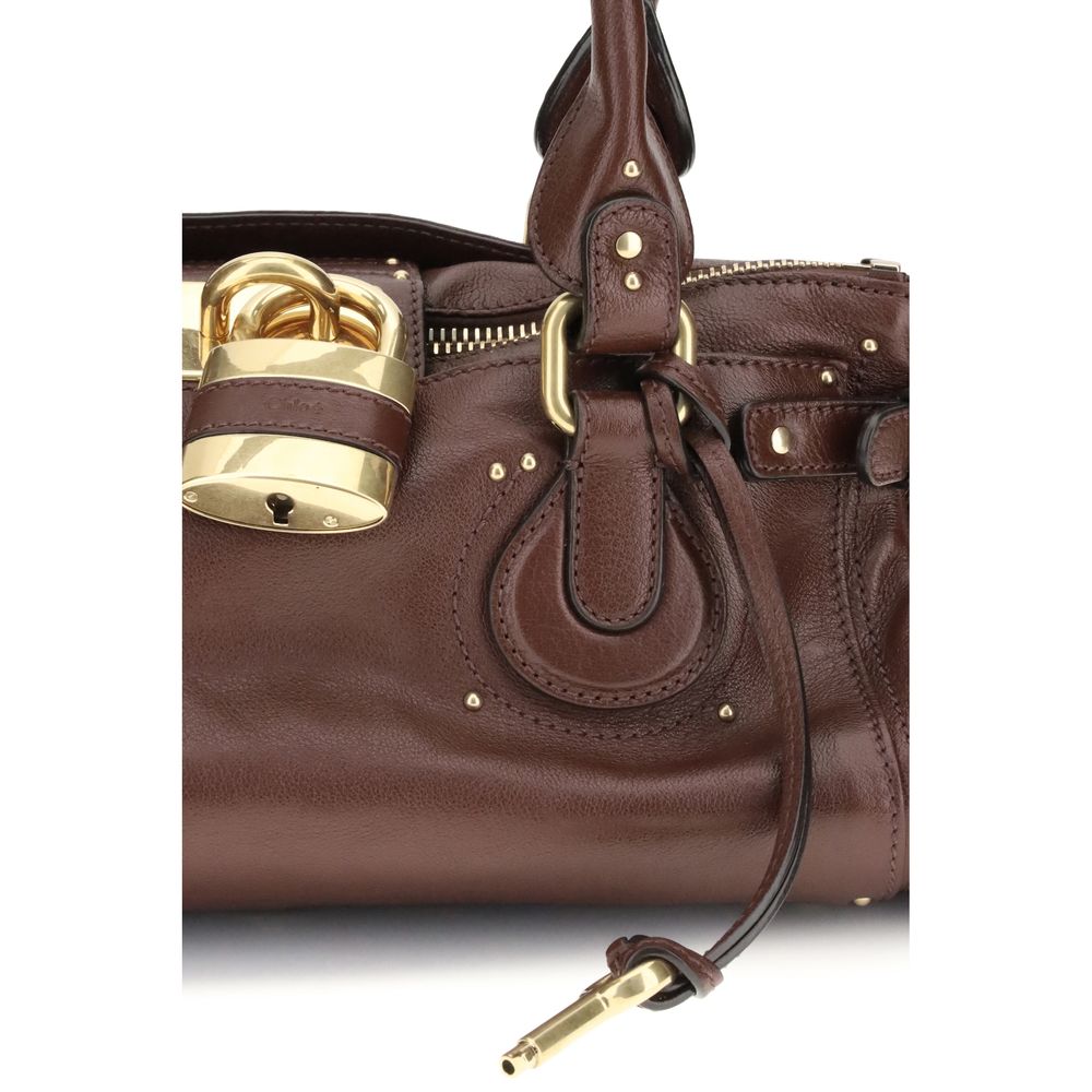 Chloé Paddington Bos Taurus Suede Leather Shoulder Bag -