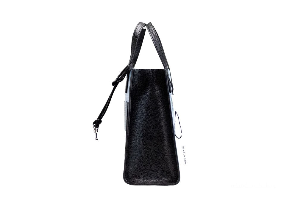 Marc Jacobs Faux Leather & Canvas Mini Crossbody Tote Handbag - Blue Silver