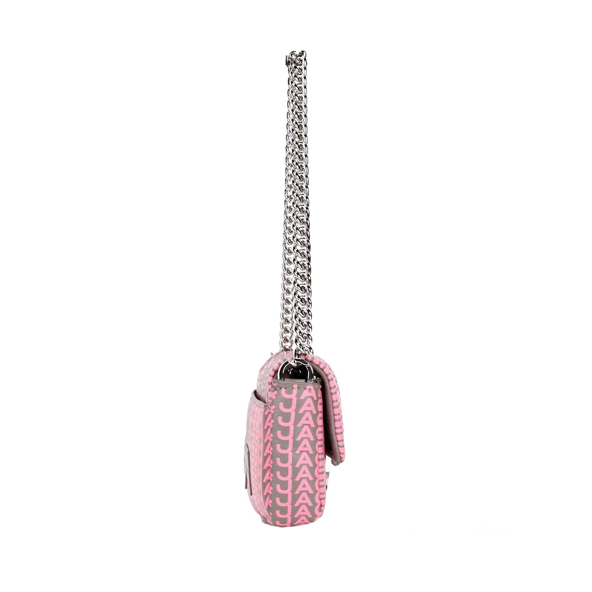 Marc Jacobs The Monogram Leather Mini 2-in-1 Shoulder & Crossbody Travel Handbag - Pink Silver Patterned Monogram