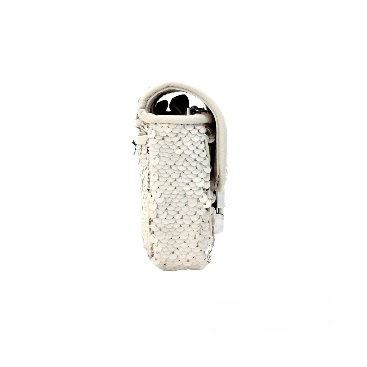 Marc Jacobs The Mini J Shoulder Bag Leather 2-in-1 & Crossbody Evening Handbag - Cream Silver