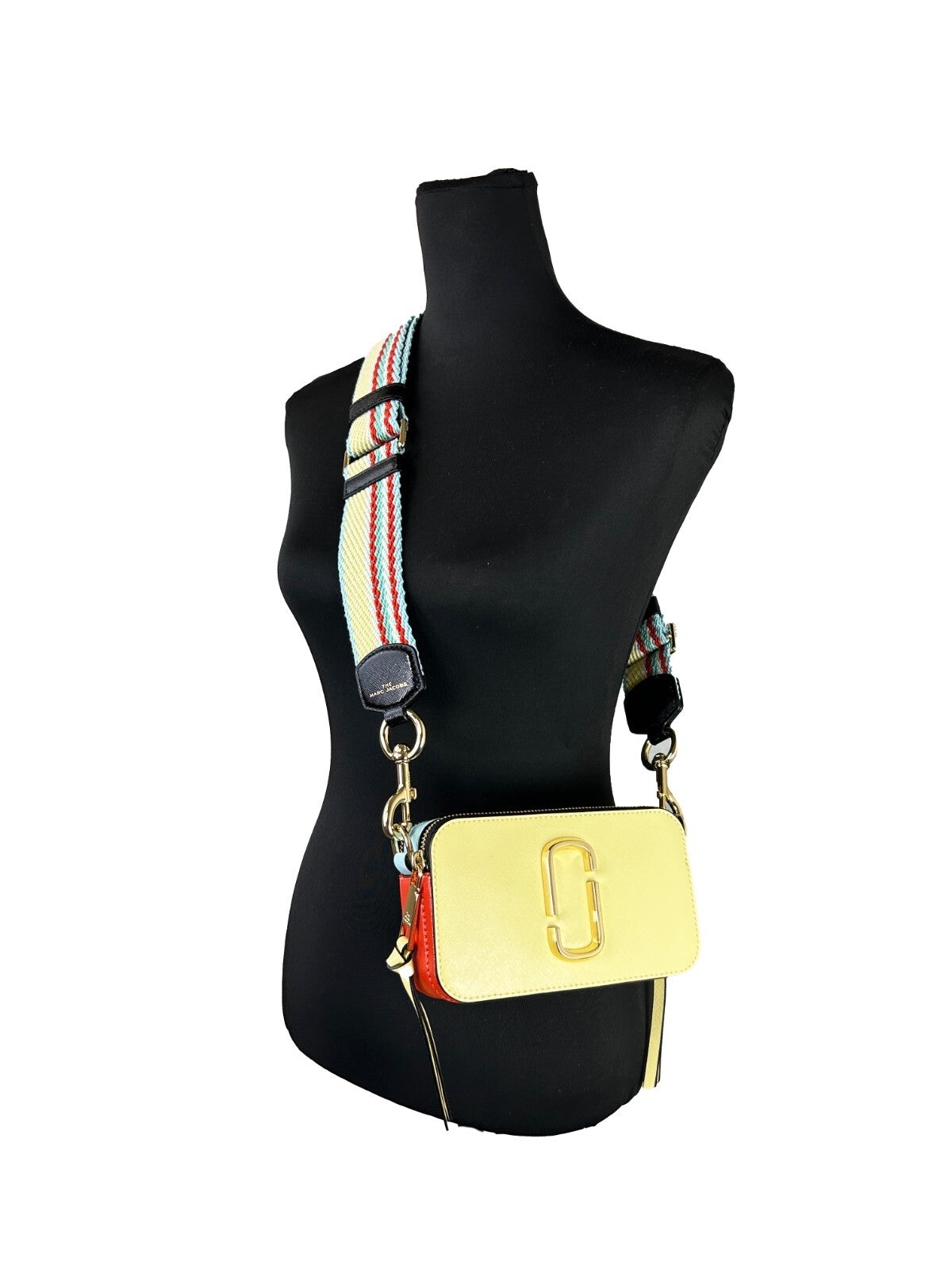 Marc Jacobs The Snapshot Canvas Small 2-in-1 Shoulder & Crossbody Handbag - Gold Yellow