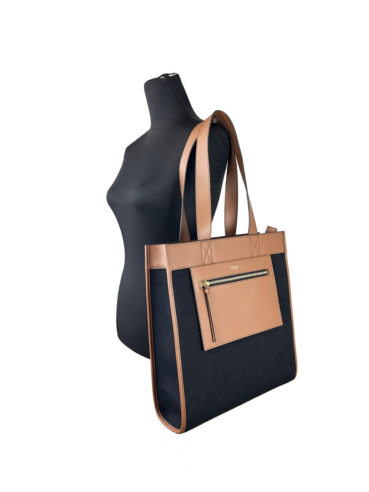 Burberry Canvas Small Travel Tote Bag - Gold Multicolor