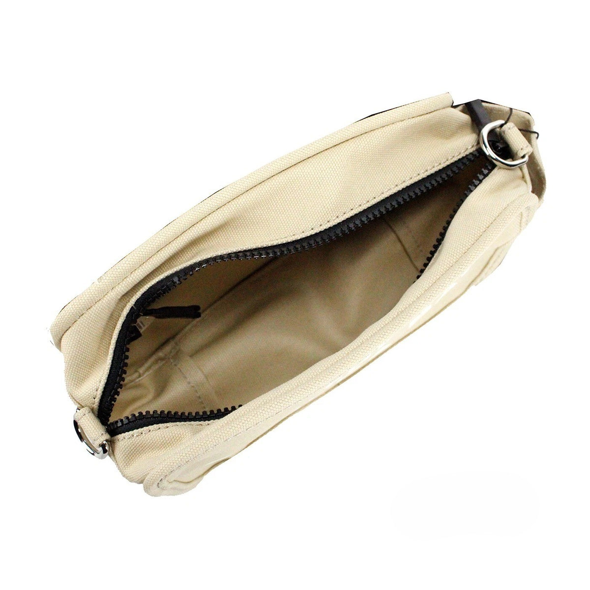 Marc Jacobs The Camera Stretch Cotton Modal Canvas Small Travel Crossbody Handbag - Beige Black Silver