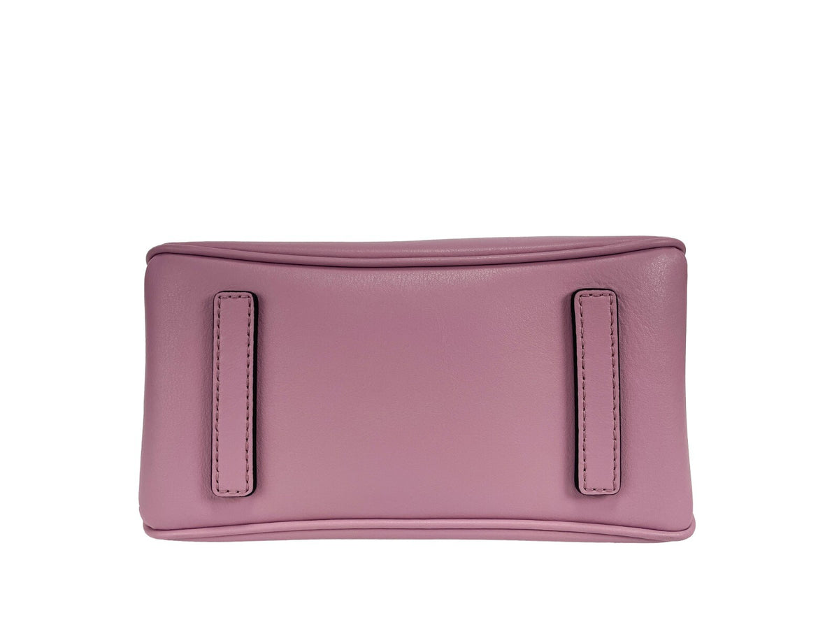 Marc Jacobs Leather Mini Crossbody Travel Satchel Handbag - Gold Purple