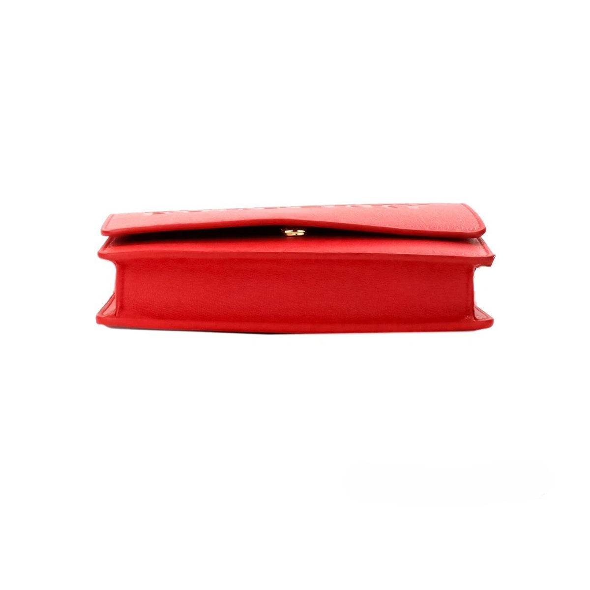 Burberry Hampshire Leather Small Crossbody Flap Handbag - Black Gold Red