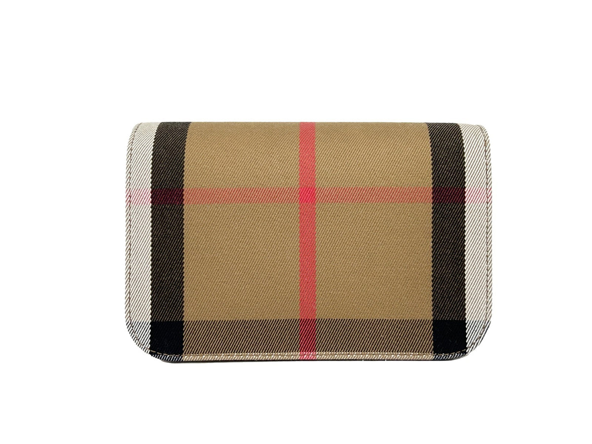 Burberry Madison Canvas Small Crossbody Handbag - Beige Gold