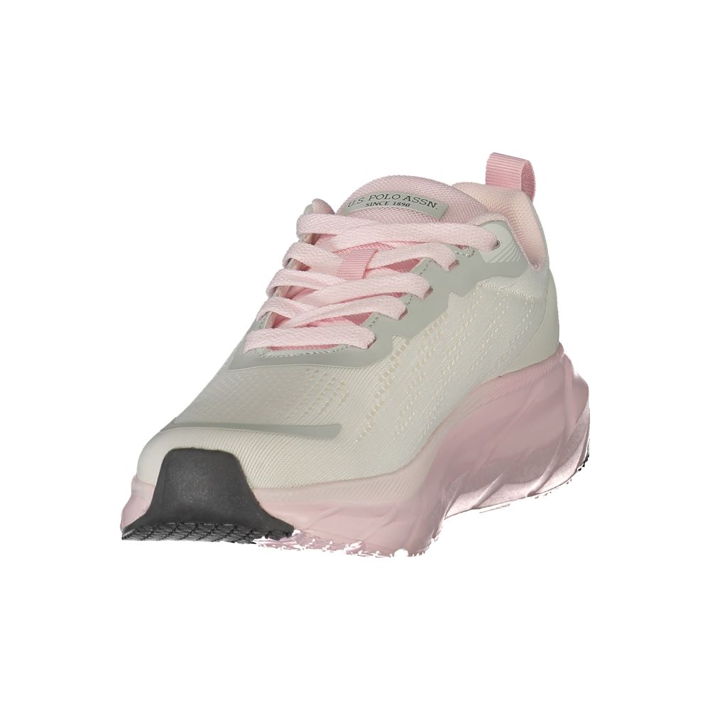 U.S. POLO ASSN. Women's Athletic Polyester & Polyurethane Sneakers - Pink White Signature