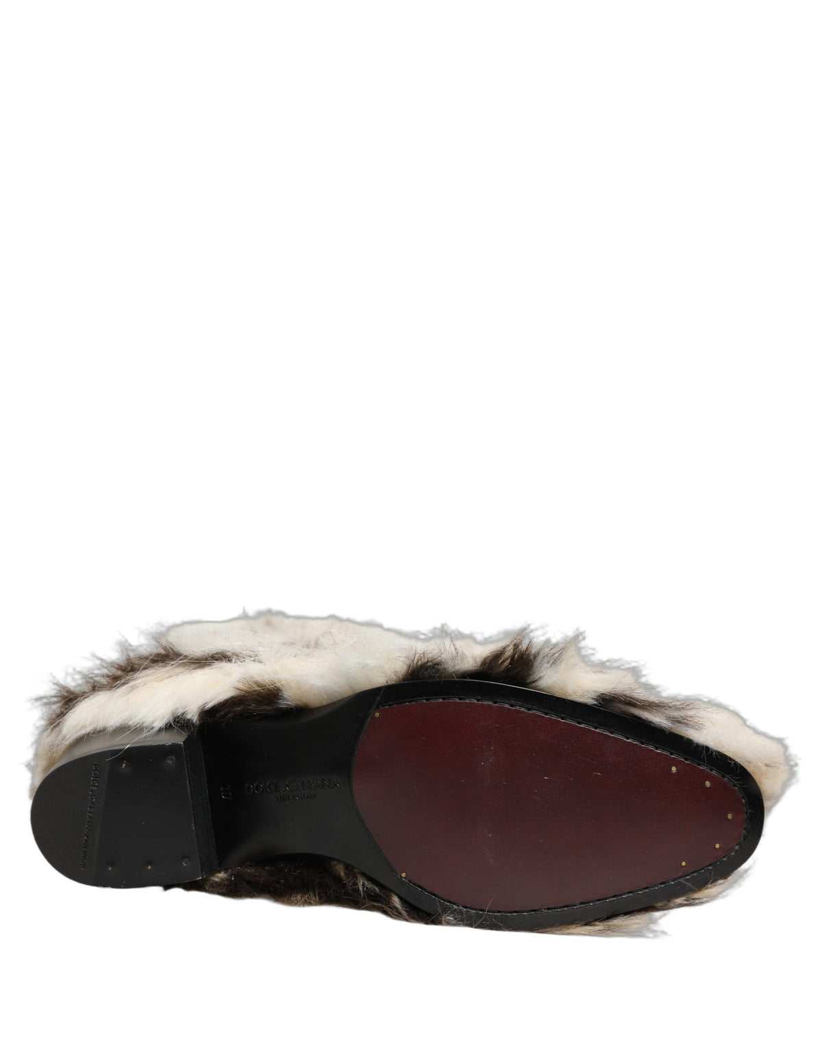Dolce & Gabbana Men's Patent Leather & Faux Fur High-Heel High Knee-High Boots - Black Multicolor
