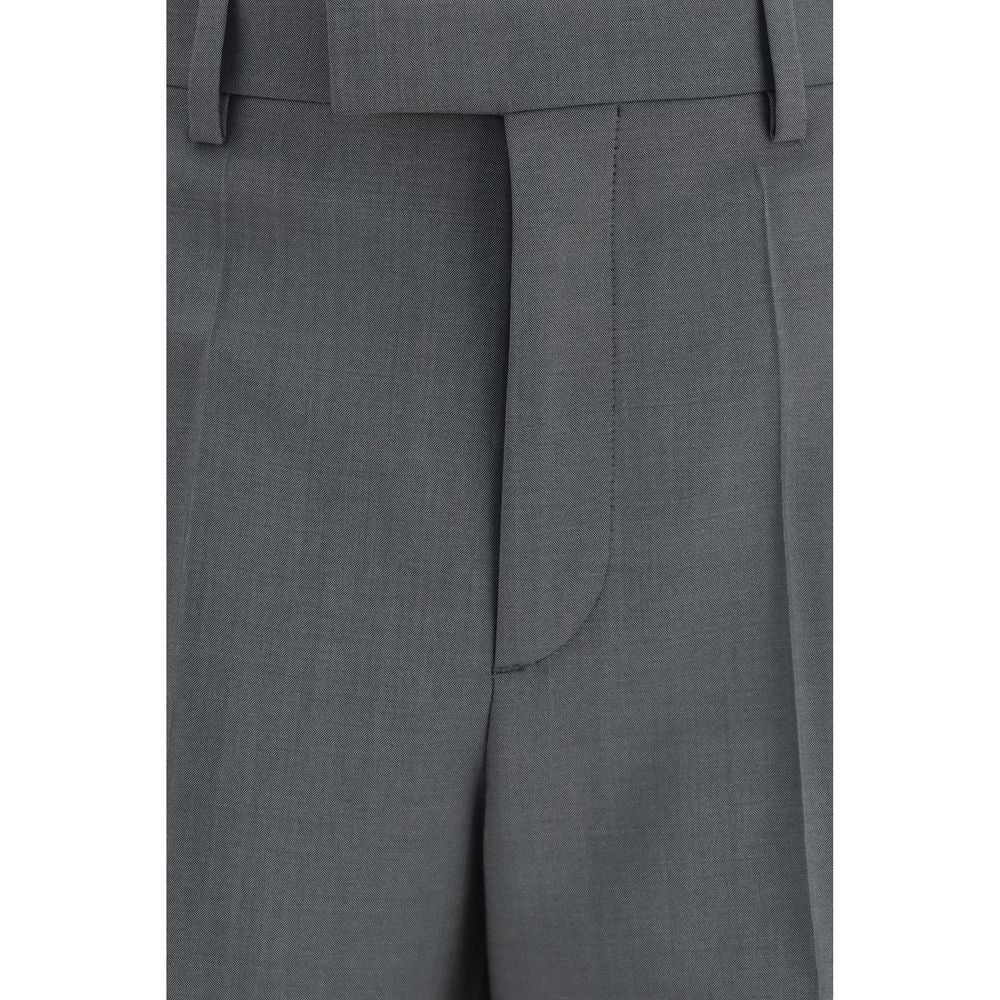 Valentino Garavani Men's Straight Leg Regular Fit Merino Wool & Mohair Trousers - Gray
