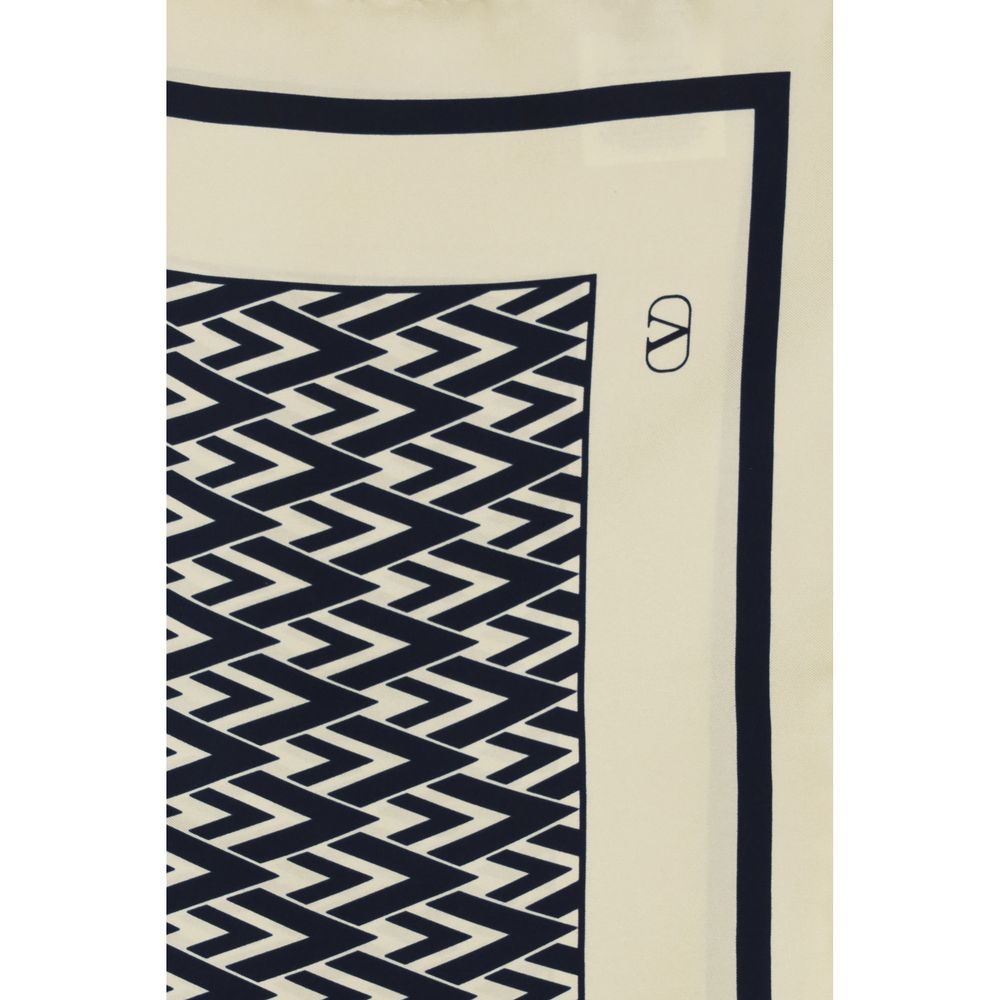 Valentino Garavani Silk Scarf - Beige Print