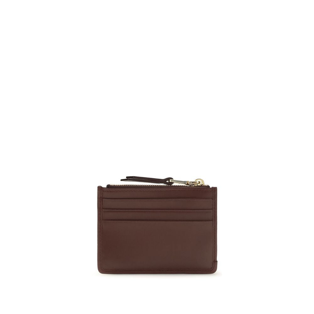 Miu Leather Cardholder Wallet - Bordeaux Gold