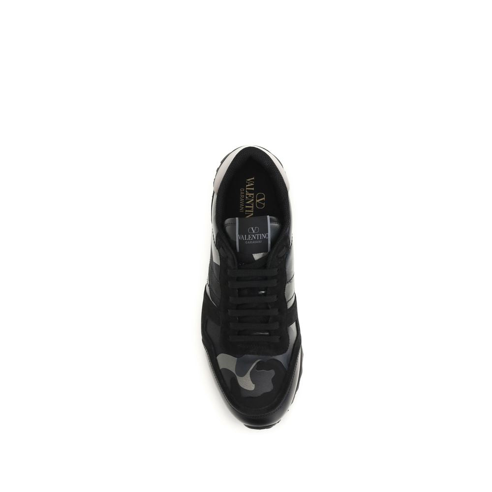 Valentino Garavani Men's Athletic Polyamide & Bos Taurus Nappa Calf Leather Sneakers - Black Camouflage