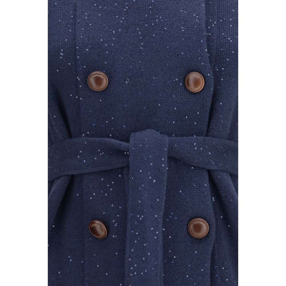 Brunello Cucinelli Blue Cotton Coat