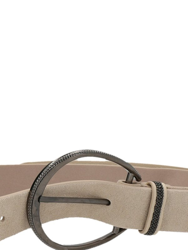 Brunello Cucinelli Beige Leather Regular Belt