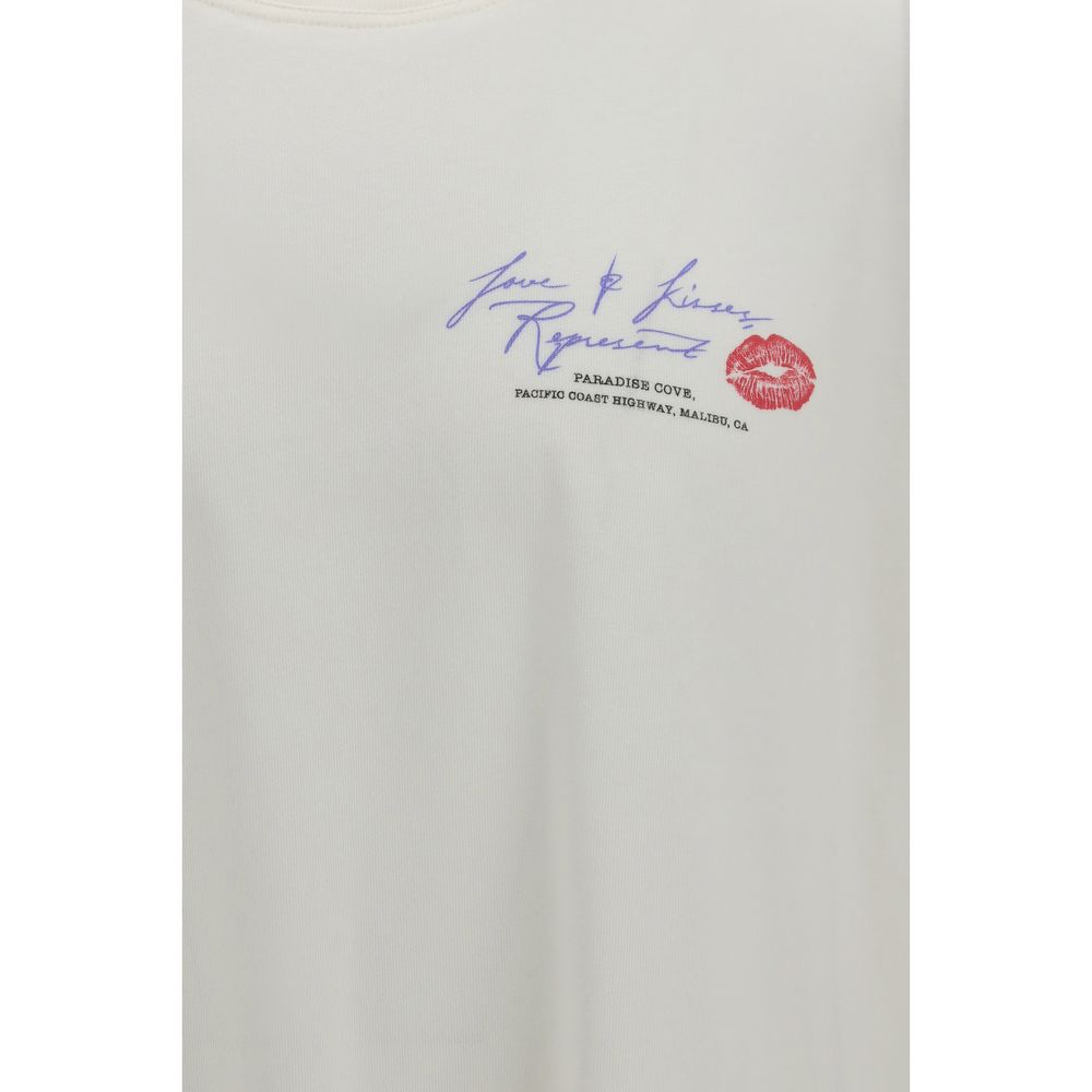 Represent Men's Regular Fit Short-Sleeve Crew Neck Cotton T-Shirt - White Print