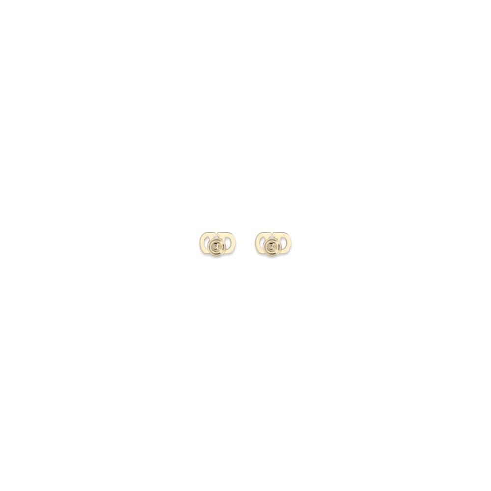 Valentino Garavani V Logo Women's Stud Gold Brass Earrings - Gold Signature