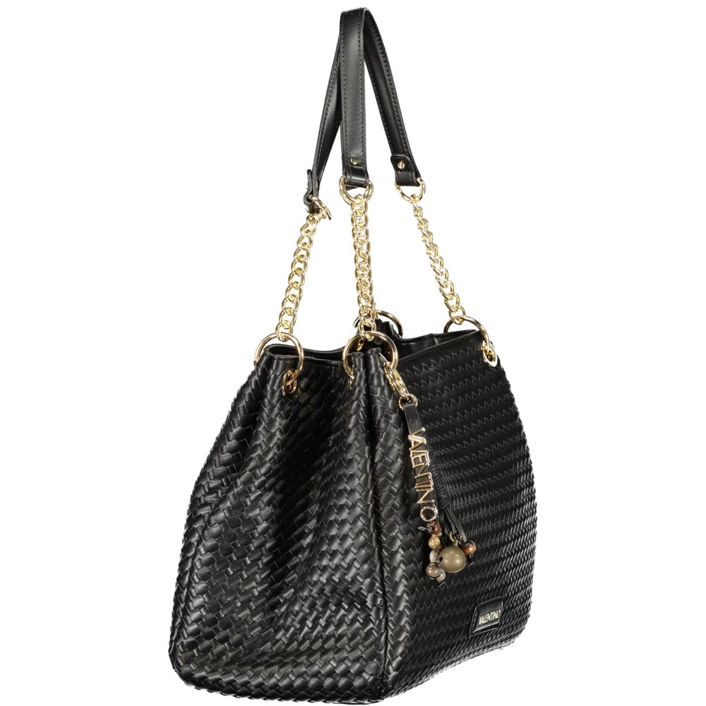 Mario Valentino Polyurethane Cotton Handbag - Black
