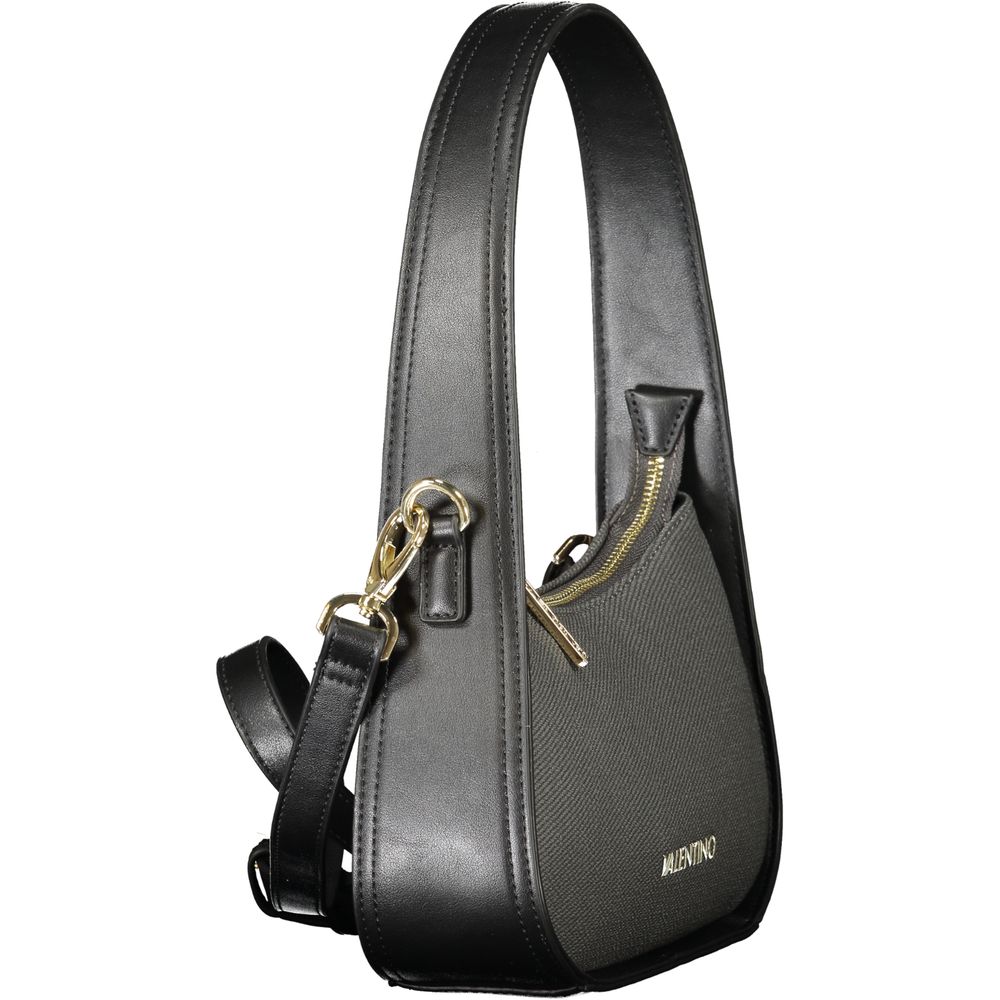 Mario Valentino Polyurethane Shoulder Handbag - Black