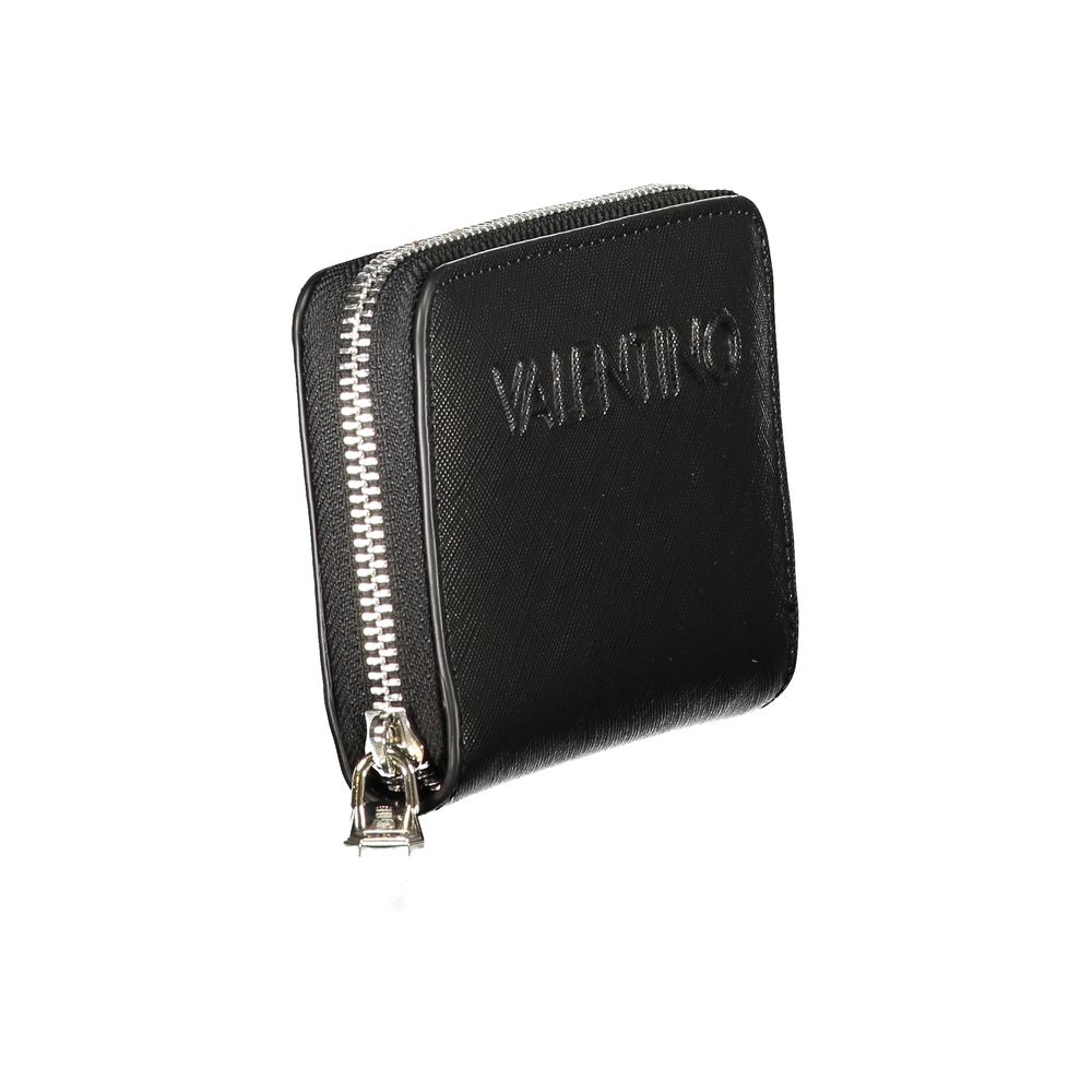 Cardholder Wallet by Mario Valentino for women in polyurethane black presents a architectural silhouette from the Polyurethane Cardholder Wallet collection, showcasing architectural card-organization eco-friendly coin-purse for a architectural finish.