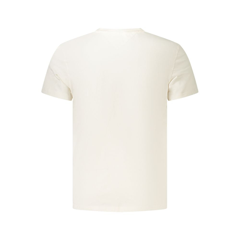 T-Shirt by Tommy Hilfiger for men in cotton white & print showcases a unassuming silhouette, artfully detailed with a refined crew neckline and unassuming for a sophisticated, contemporary look.