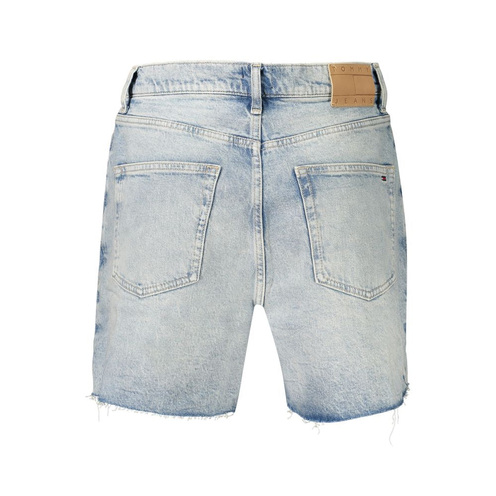 Tommy Hilfiger 9 To 5 City Women's Mom Stretch Denim Cotton Shorts - Azzurro Signature