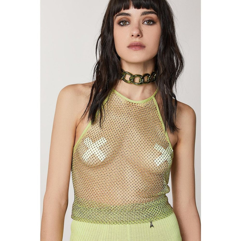 Patrizia Pepe Women's Stretch Polyester Tank Top - Lime Green Yellow