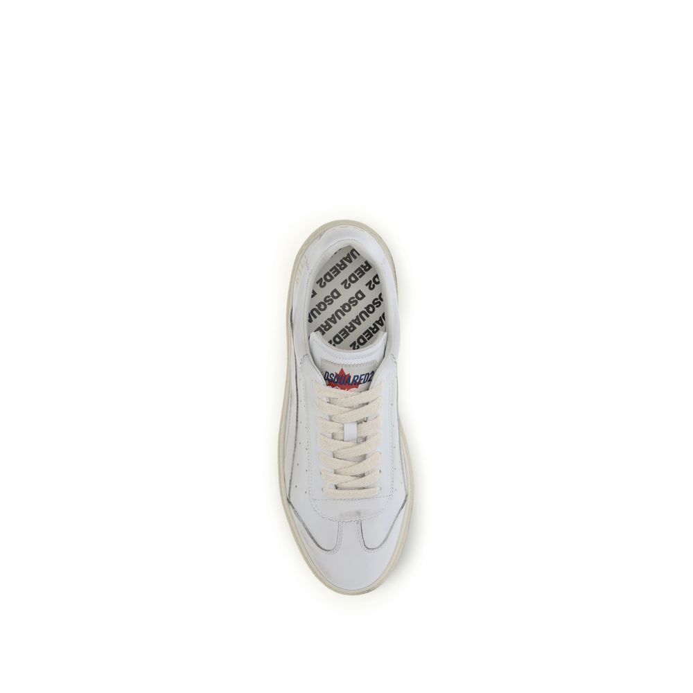 Dsquared² Rider Men's Low Top Bos Taurus Calf Leather Sneakers - White