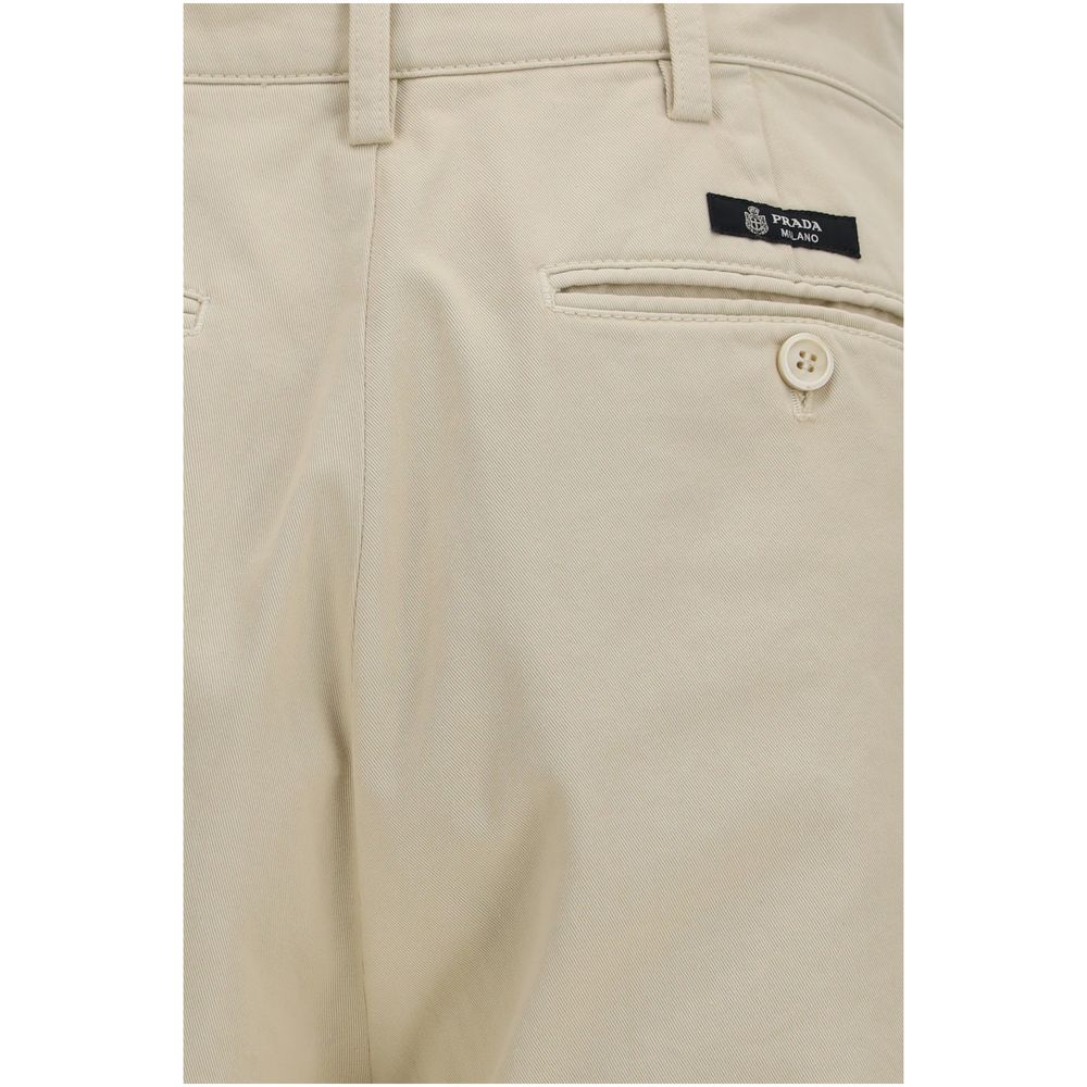 Prada Men's Straight Leg Regular Fit Denim Cotton Jeans - Beige
