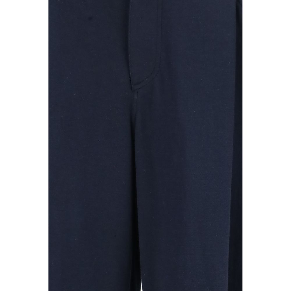 Casual Pants by Brunello Cucinelli for women in polyamide cotton silk blue presents a refined pantology silhouette, artfully defined by a refined pantology straight-leg, regular-fit & wide, long, and a sophisticated .