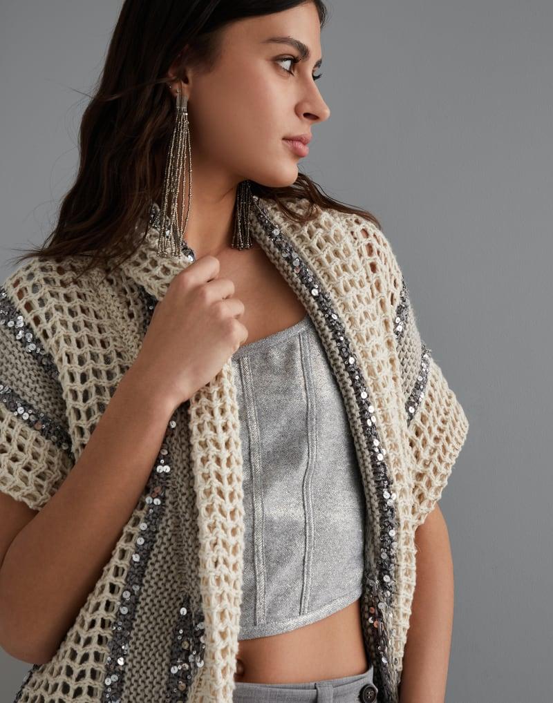 Brunello Cucinelli Bicolor Fibres Sleeveless Jacket