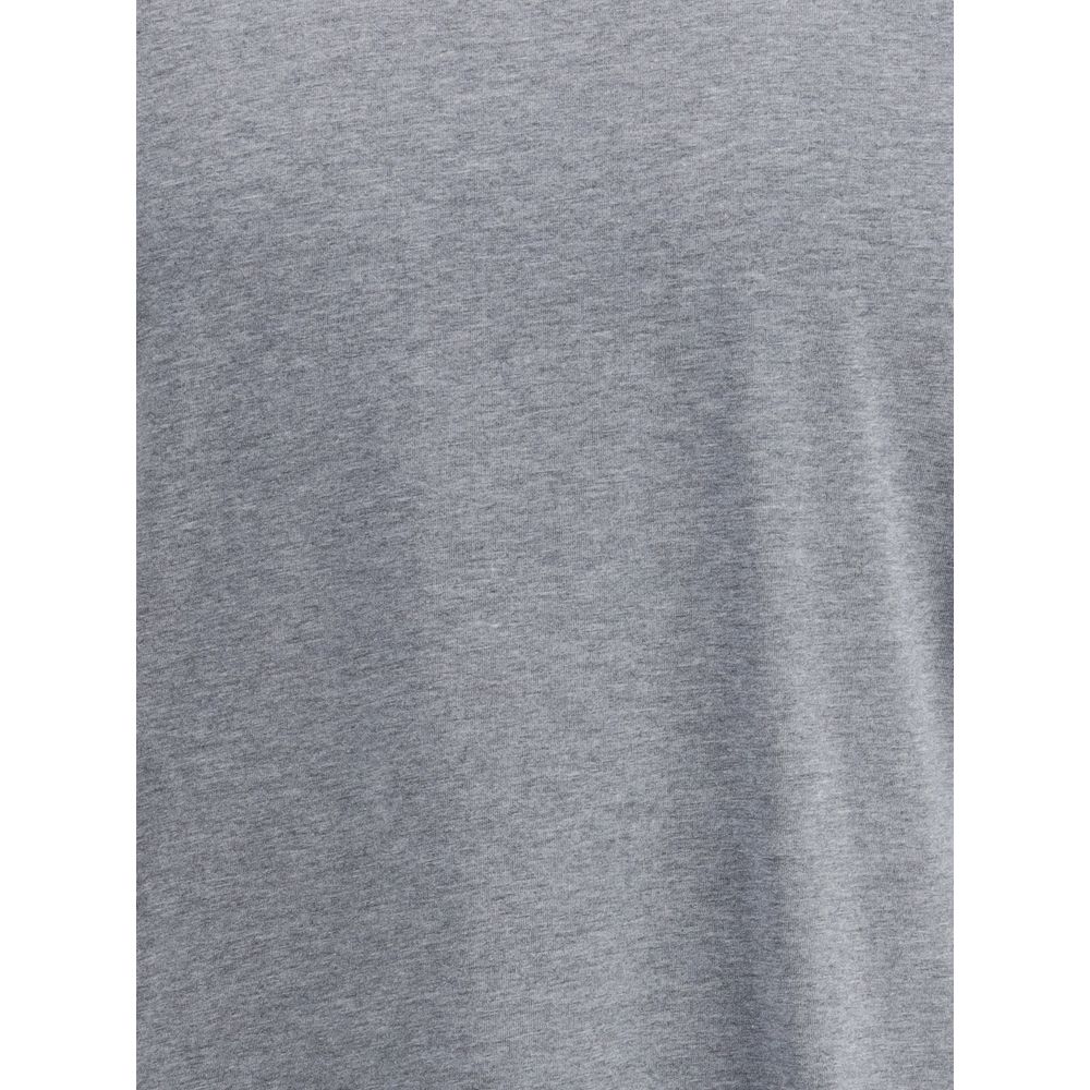 Brunello Cucinelli Men's Regular Fit Cotton T-Shirt - Gray Patterned