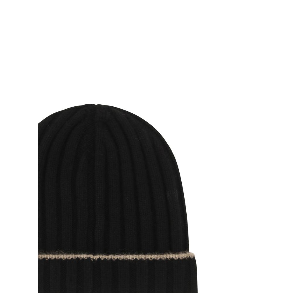 Brunello Cucinelli Cashmere Beanie Hat - Black
