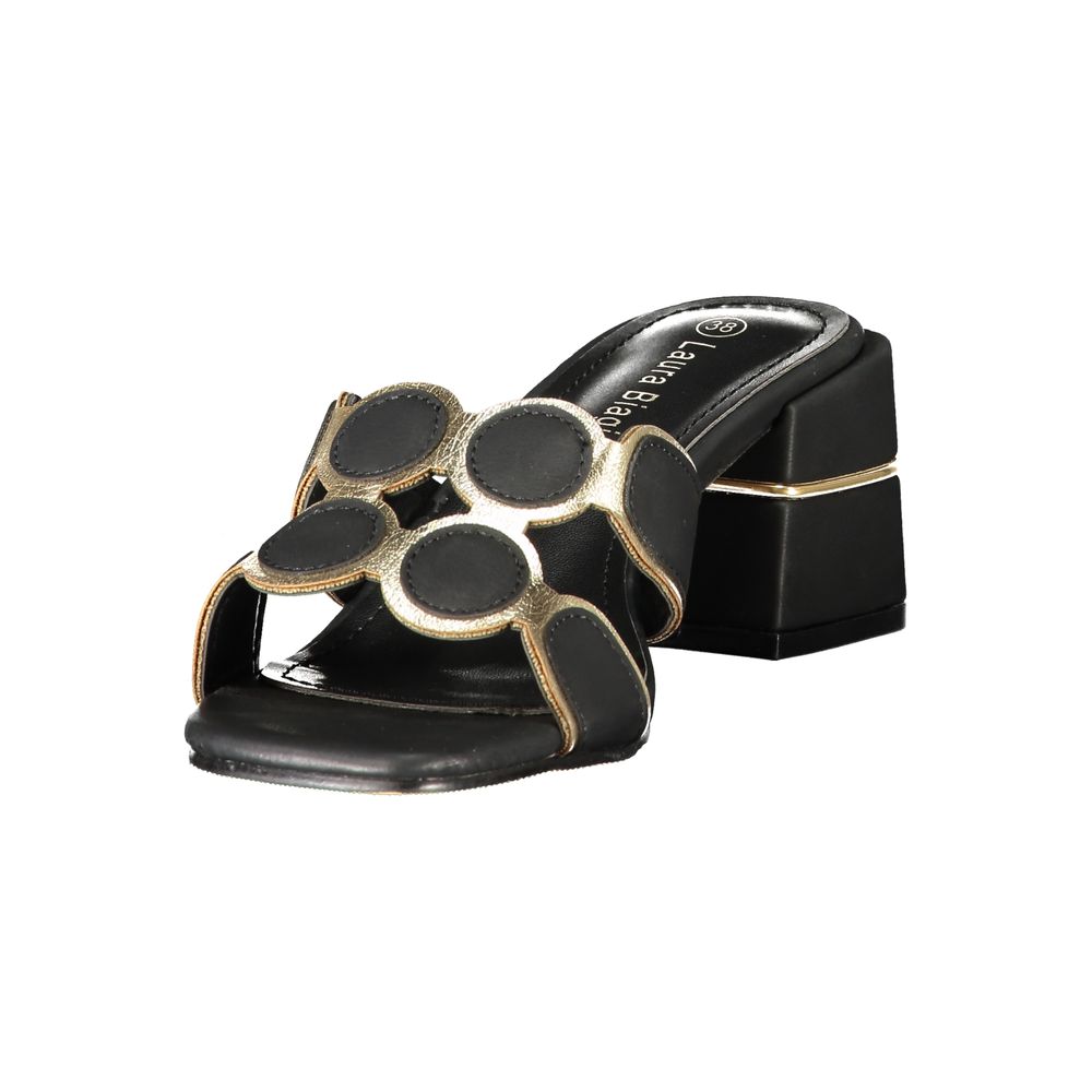 Laura Biagiotti Women's Polyethylene Mid-Heel Platform Sandals - Black