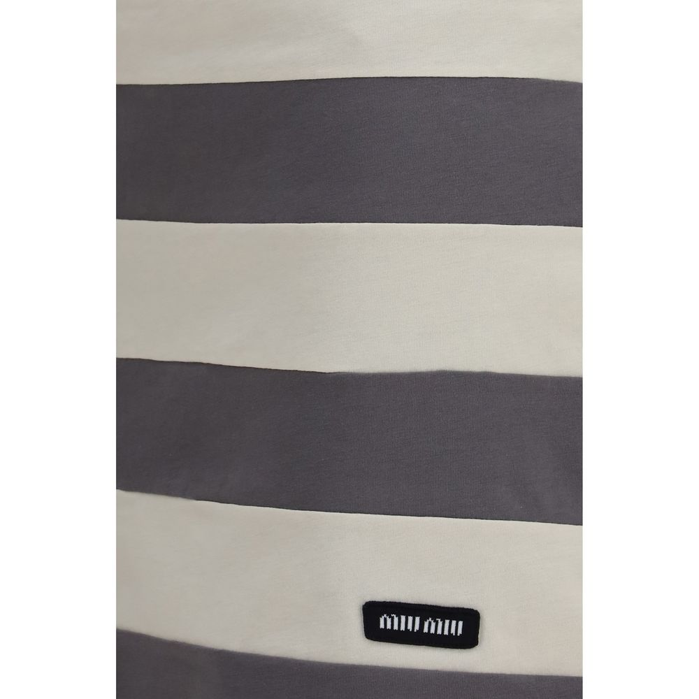 Miu Miu Women's Cotton Short Mini Skirt - Multicolor Patterned Striped
