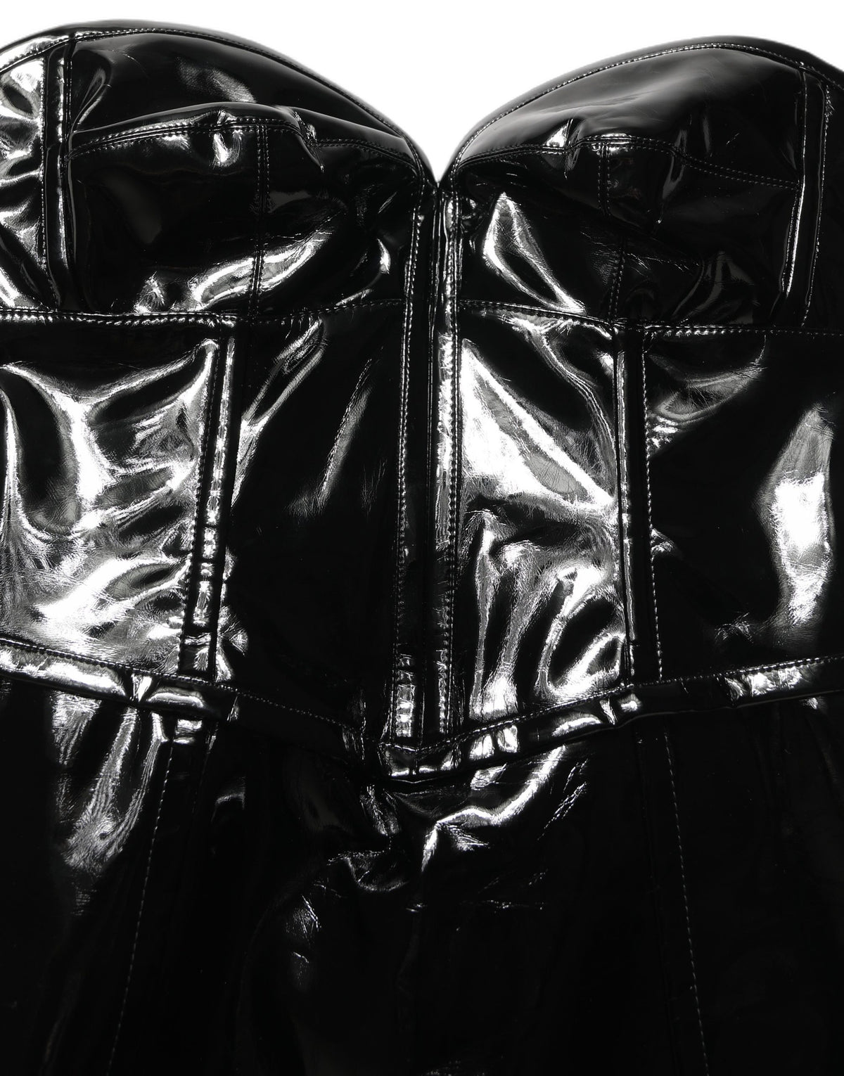 Dolce & Gabbana Women's Sheath Wrap Corset Bustier Cocktail Polyurethane Polyester Patent Leather & Cotton Short Mini Dress - Black