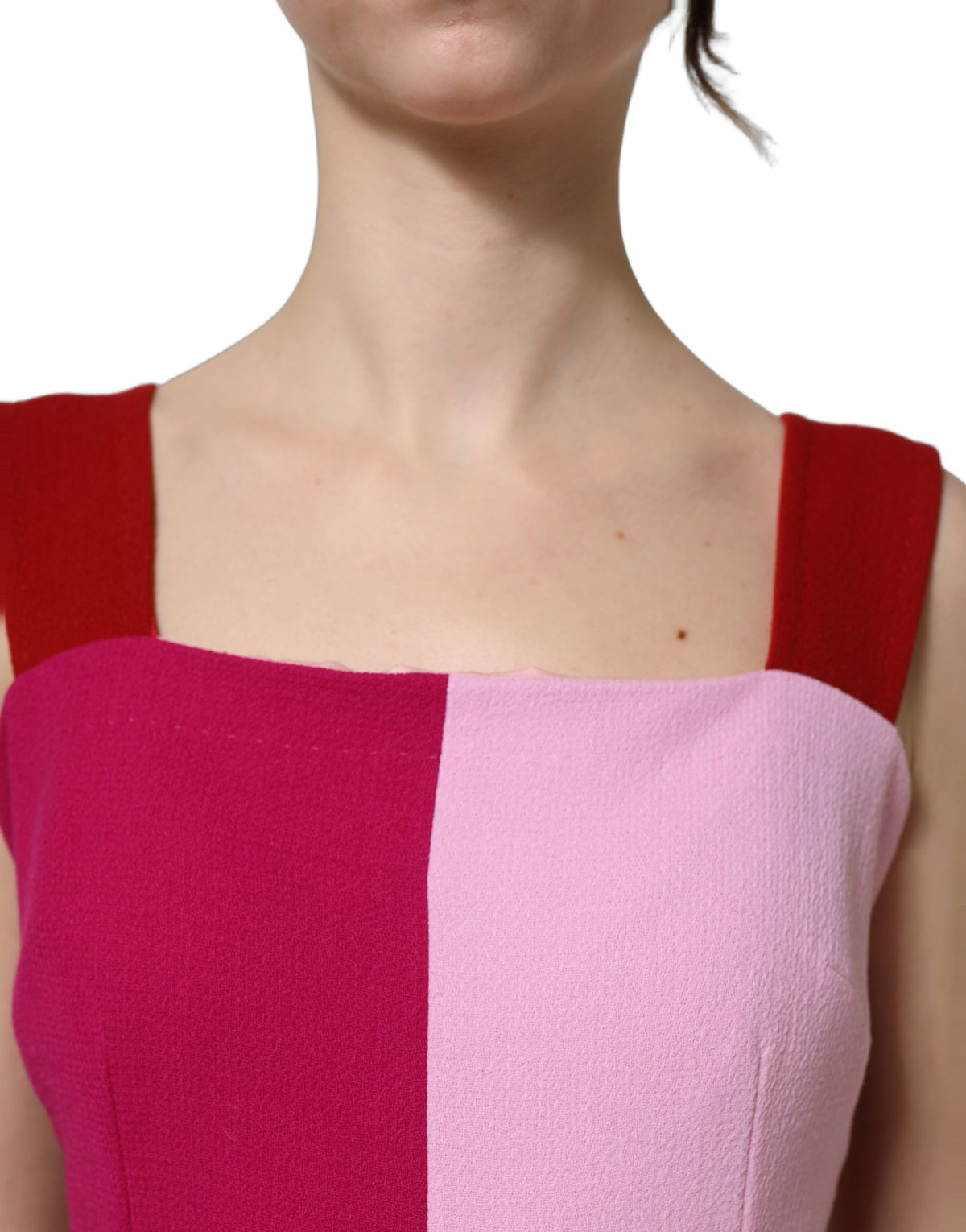 Dolce & Gabbana Women's Cocktail Sleeveless Virgin Wool Silk Nylon & Elastane Midi Dress - Pink