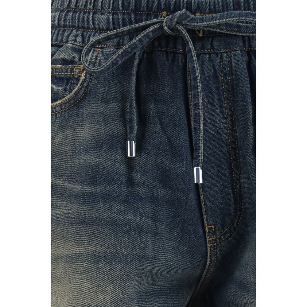 Amiri Men's Relaxed Fit Regular Denim Cotton Shorts - Blue