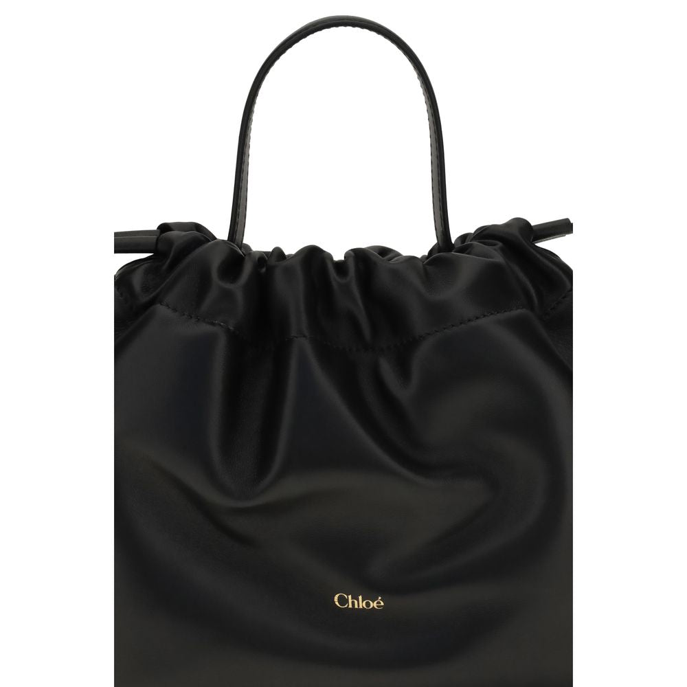 Chloé Icons Nappa Lambskin Leather Mini Crossbody Drawstring Shoulder Bag - Black