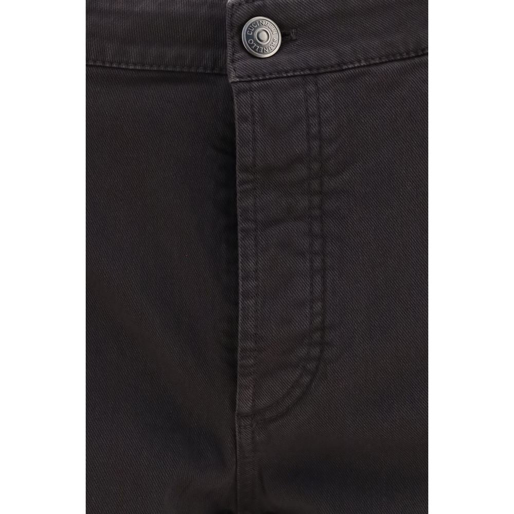 Brunello Cucinelli Brown Cotton Cropped Jeans