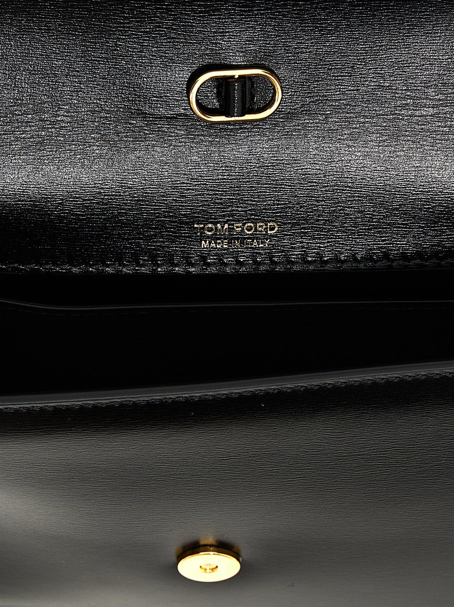 Tom Ford Leather & Metal Small Crossbody Handbag - Black