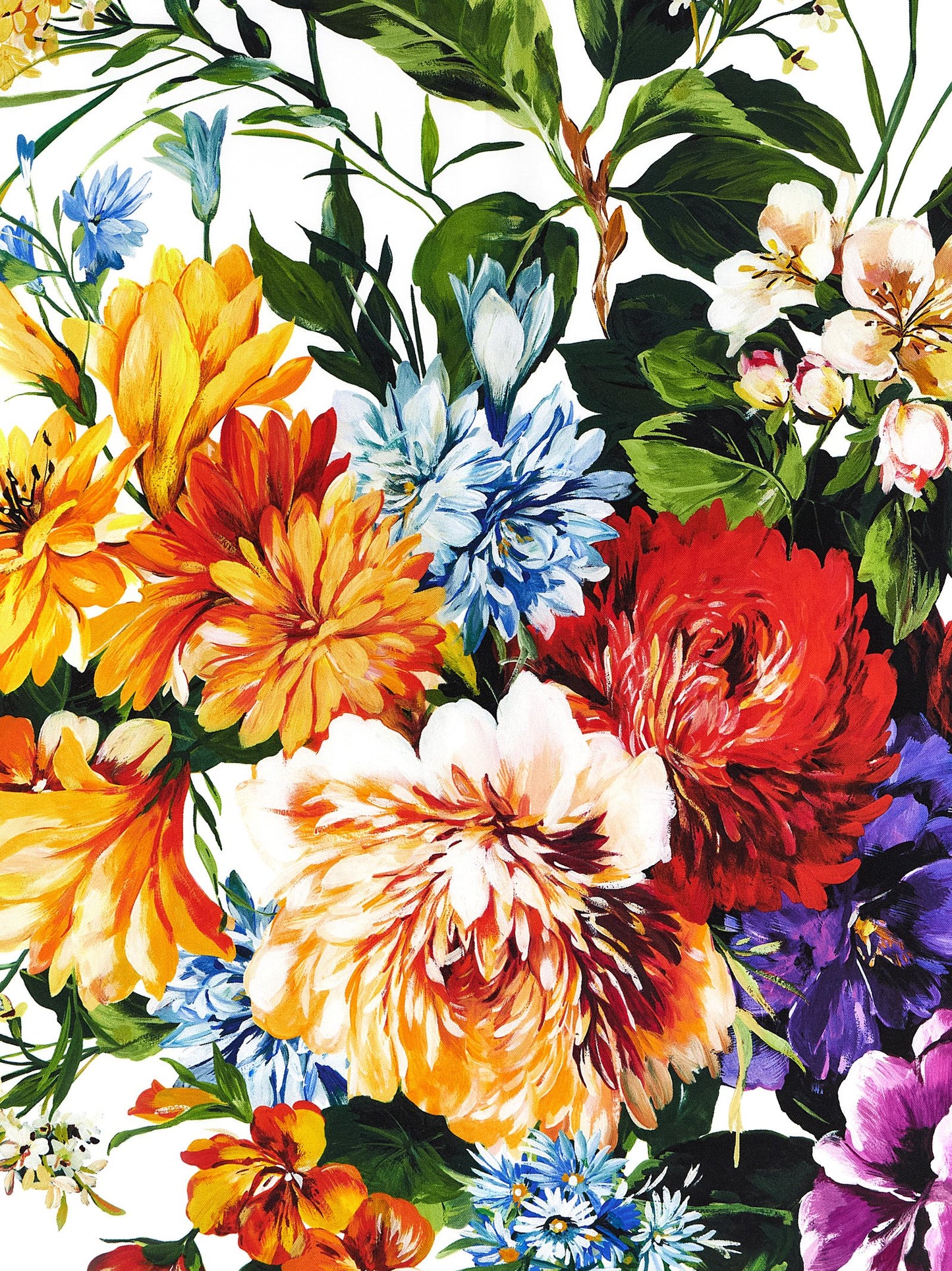 Dolce & Gabbana Silk Twill Foulard Scarf - Multicolor Floral Print