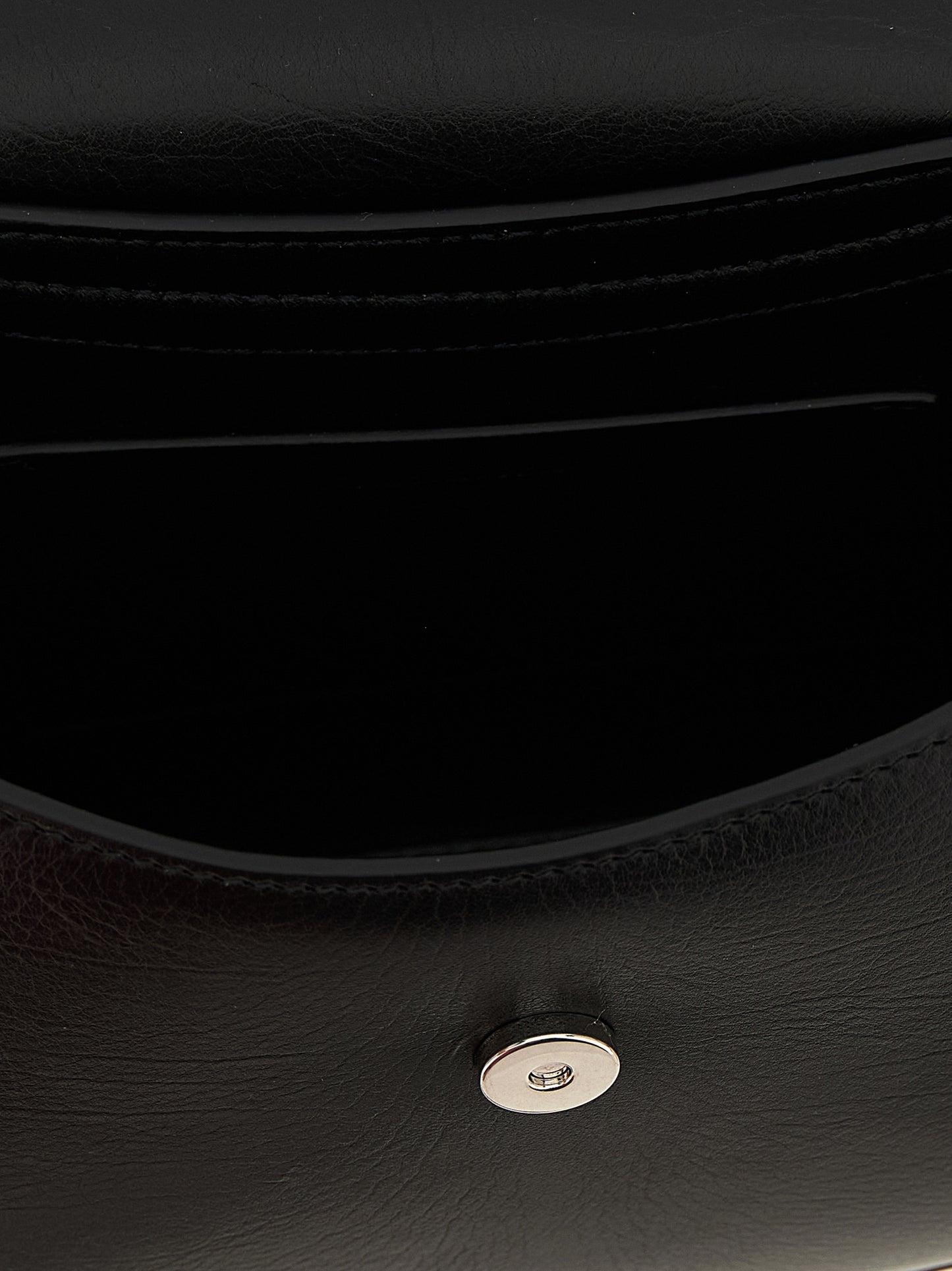 Jil Sander Eldorado Bos Taurus Calf Suede Leather Crossbody Flap Handbag - Black