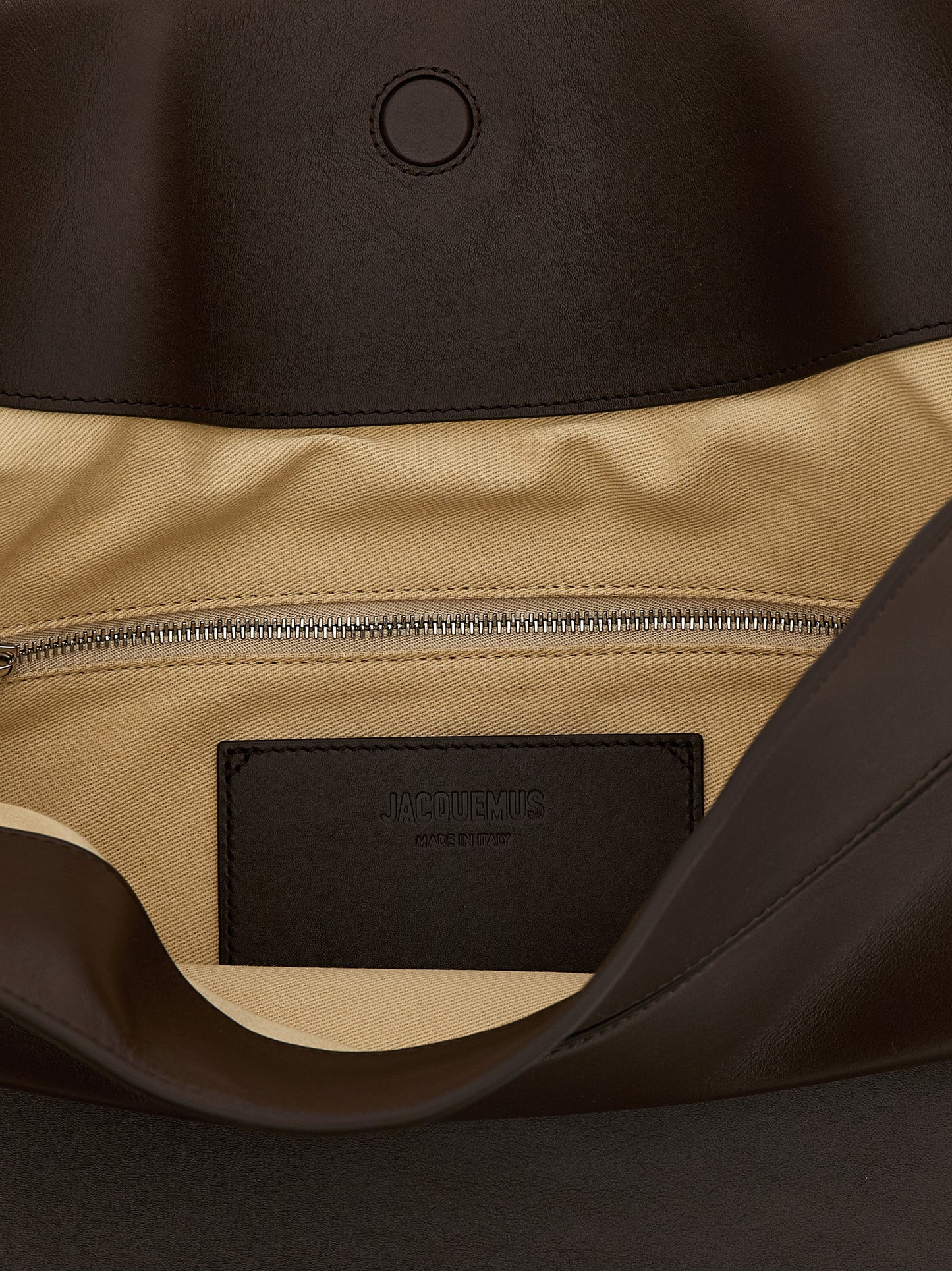 Jacquemus Le Sac Ovalo Calfskin Leather Shoulder Flap Bag - Brown