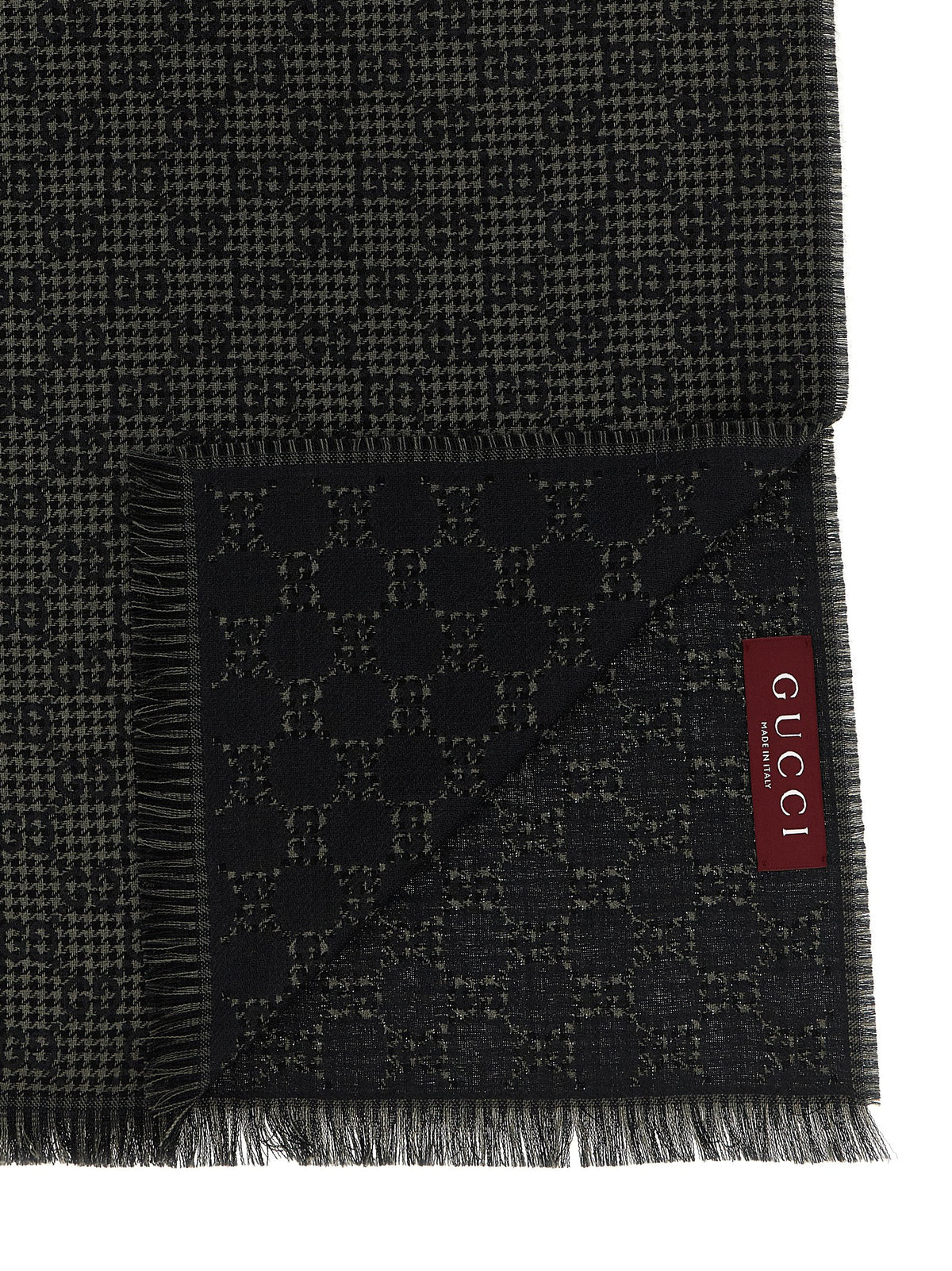 Gucci Gg Wool & Silk Foulard Wrap Fringes Scarf - Multicolor Jacquard