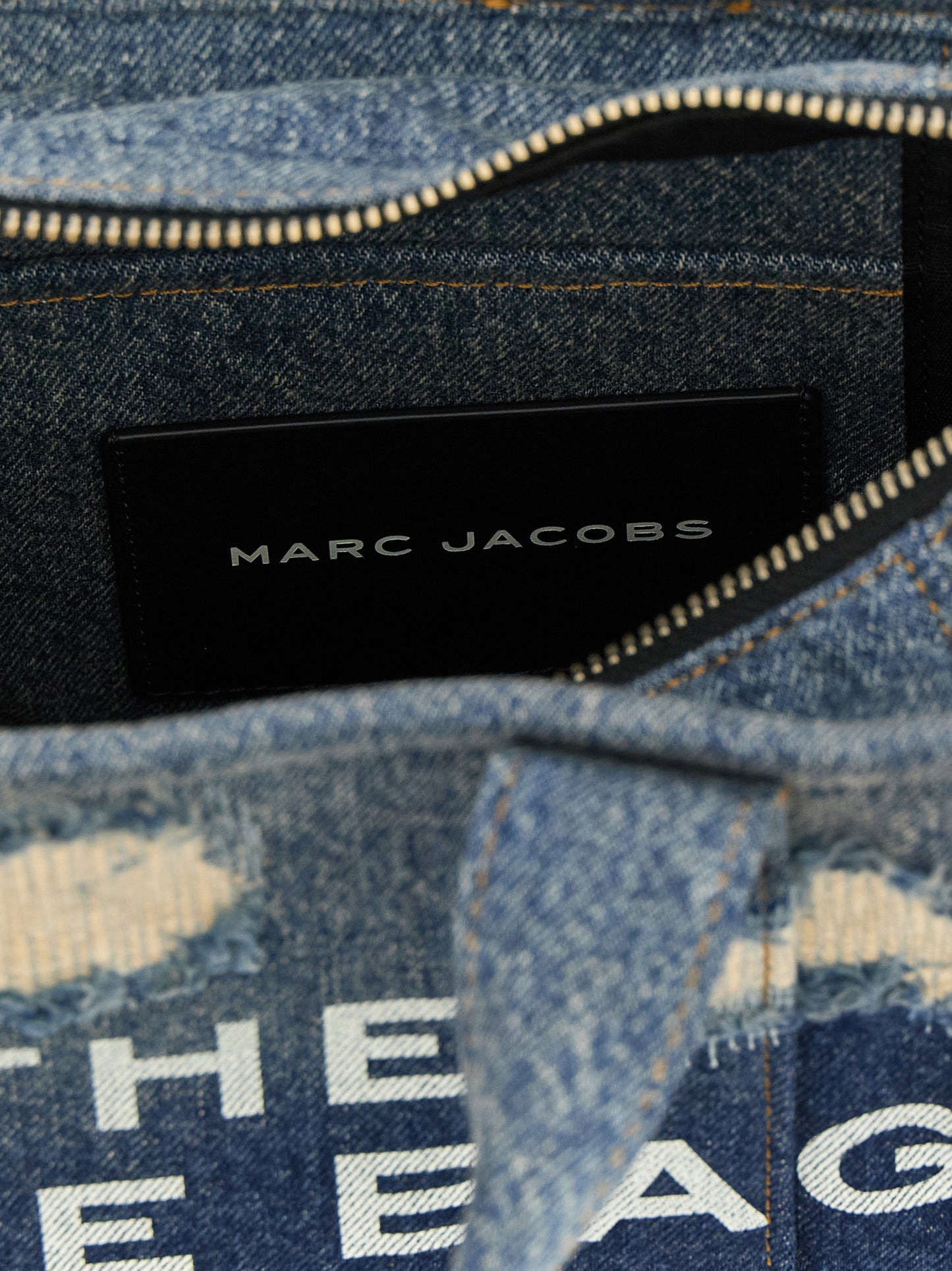 Marc Jacobs Polyester & Denim Cotton Small Tote Bag - Blue Print